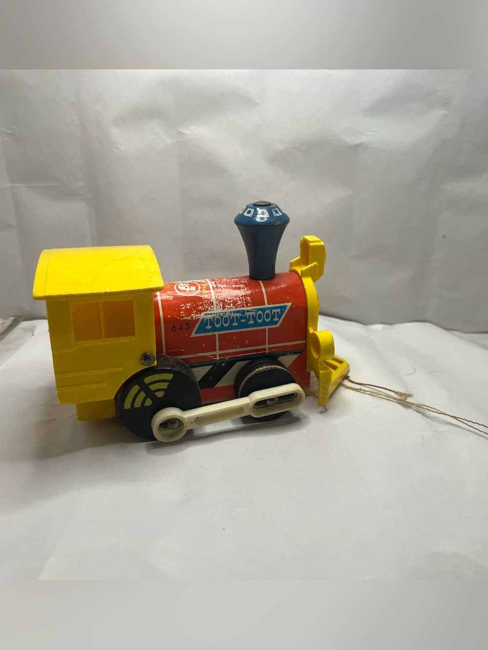 Fisher-Price Red, Yellow & Blue Toot-Toot Pull Toy Train